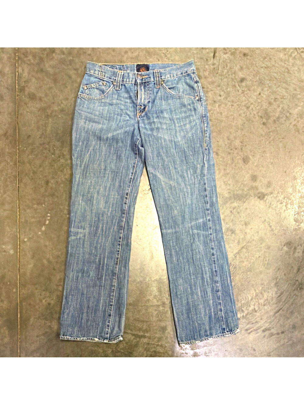 Rock & Republic Men’s Bootcut Jeans Slim Fit Low Rise Light Wash Blue Denim